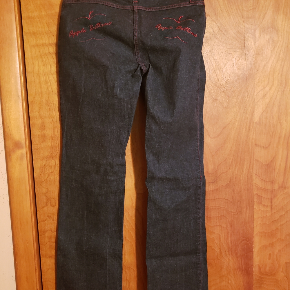 Apple Bottoms Women's Straight Leg Jeans - Black with Red Stitching - Picture 4 of 5